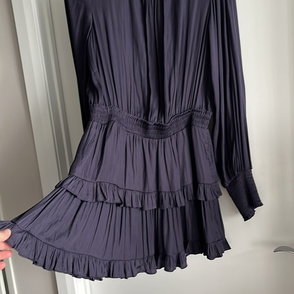 DO+BE Women’s Dress flowy long sleeve, dark purple mini skirt dress - Picture 5 of 13